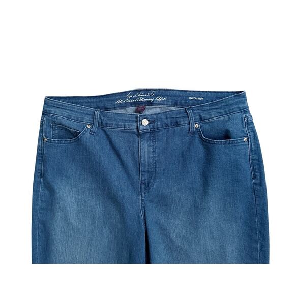 GLORIA VANDERBILT Womens Plus Size 16W Slimming Rail Straight Cropped Blue Jeans - Picture 4 of 7
